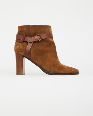Jimmy Choo Brown Leather Harness Ankle Boot