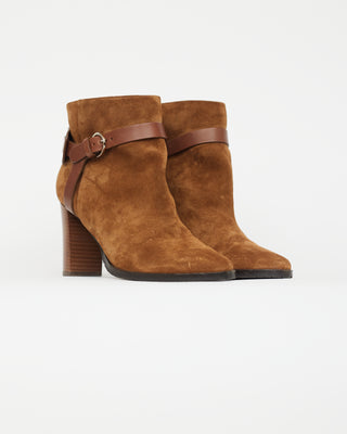 Jimmy Choo Brown Leather Harness Ankle Boot