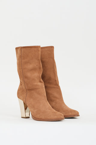 Jimmy Choo Brown Suede Heeled Boot