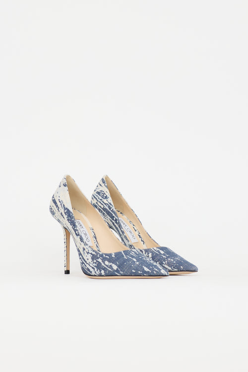 Jimmy Choo Denim Printed Love Pump
