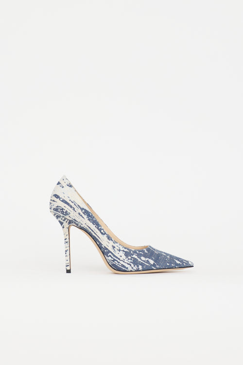 Jimmy Choo Denim Printed Love Pump