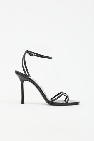 Jimmy Choo Embossed Leather Leo Sandal