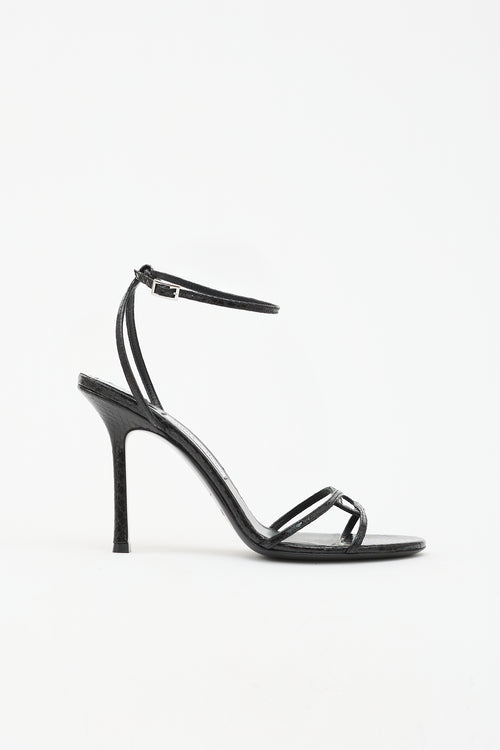 Jimmy Choo Embossed Leather Leo Sandal