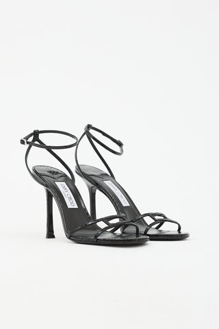 Jimmy Choo Embossed Leather Leo Sandal