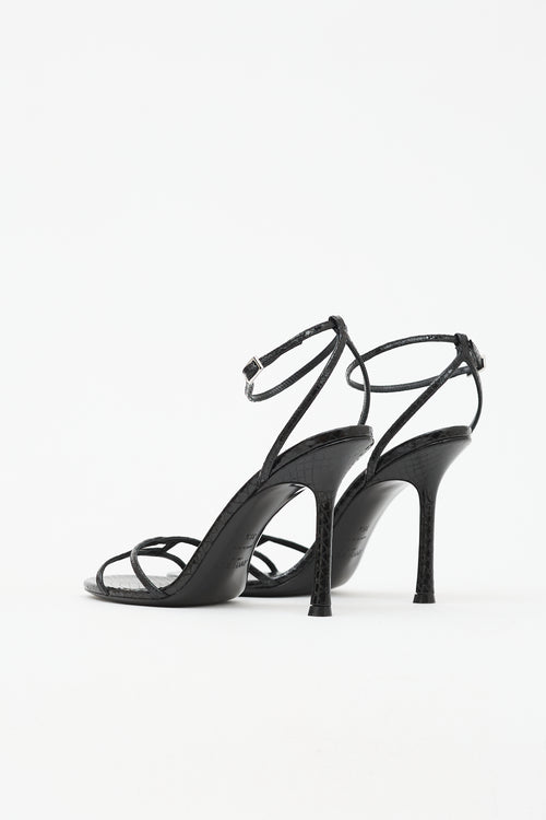 Jimmy Choo Embossed Leather Leo Sandal