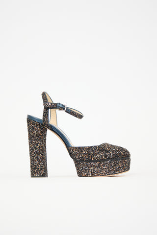 Jimmy Choo Glitter Maple Platform Heel