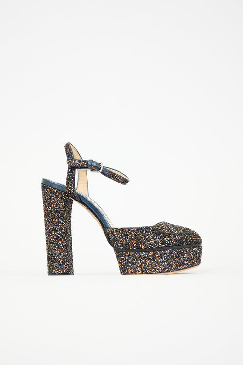 Jimmy Choo Glitter Maple Platform Heel