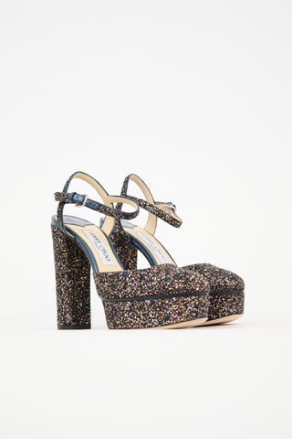 Jimmy Choo Glitter Maple Platform Heel