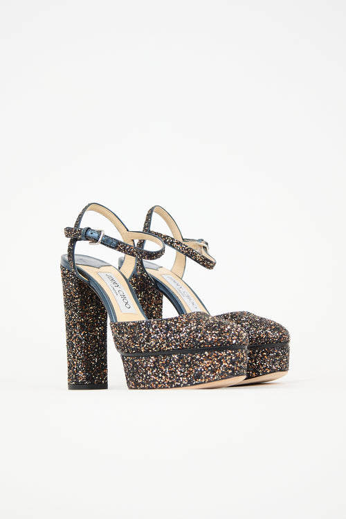 Jimmy Choo Glitter Maple Platform Heel