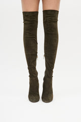 Jimmy Choo Green Suede Knee High Boot