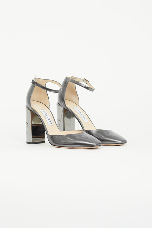 Jimmy Choo Grey Metallic Heel