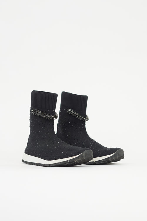 Jimmy Choo Knit Regena Crystal Sneaker