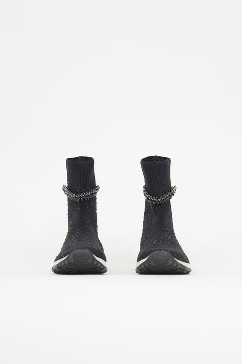 Jimmy Choo Knit Regena Crystal Sneaker