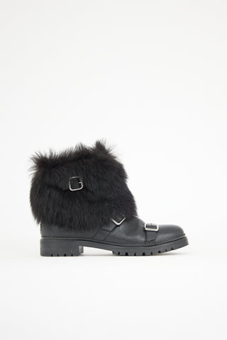 Jimmy Choo Leather & Faux Fur Hank Boot