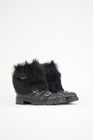 Jimmy Choo Leather & Faux Fur Hank Boot