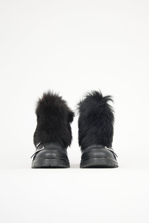 Jimmy Choo Leather & Faux Fur Hank Boot