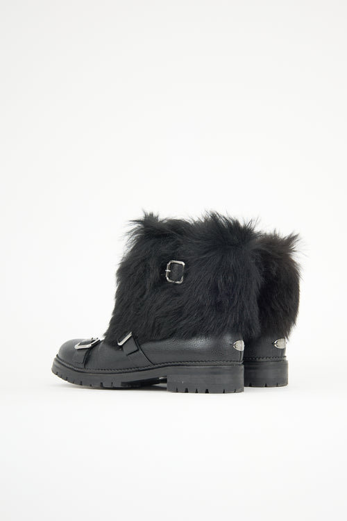 Jimmy Choo Leather & Faux Fur Hank Boot