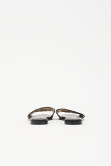 Jimmy Choo Leather Logo Flat Slide Sandal