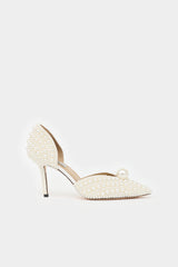 Jimmy Choo Leather Pearl Embellished Pump