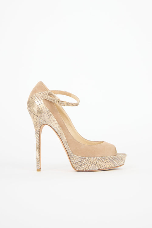 Jimmy Choo Leather & Suede Tami Heel