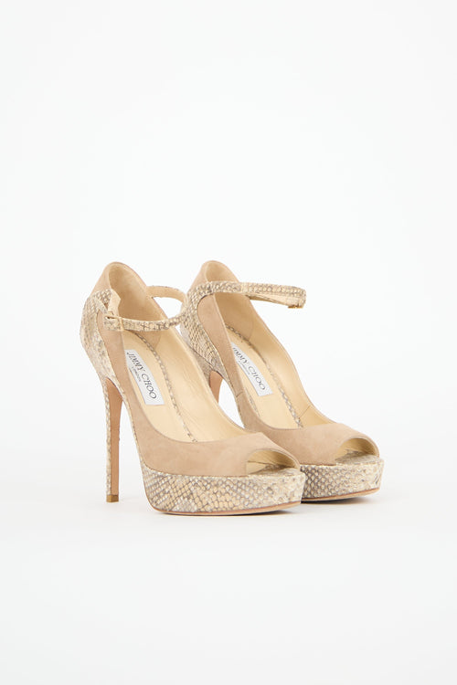 Jimmy Choo Leather & Suede Tami Heel