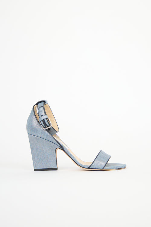 Jimmy Choo Metallic Denim Edina Sandal