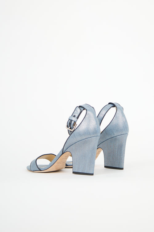 Jimmy Choo Metallic Denim Edina Sandal