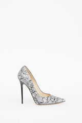 Jimmy Choo Silver & Black Sparkle Pump