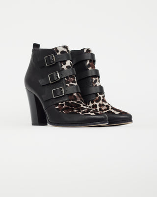 Jimmy Choo Multi Black Textured Leather Ankle Boot
