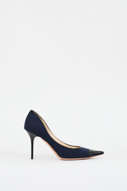 Jimmy Choo Navy & Black Patent Toe Pump