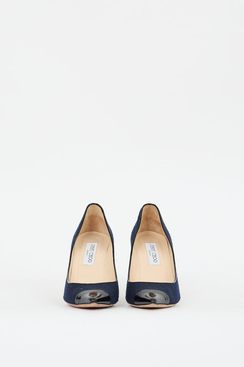 Jimmy Choo Navy & Black Patent Toe Pump