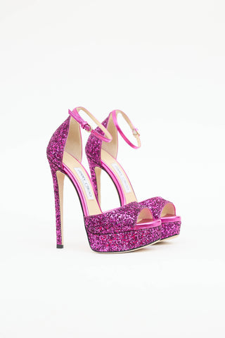 Jimmy Choo Glitter Platform Pump