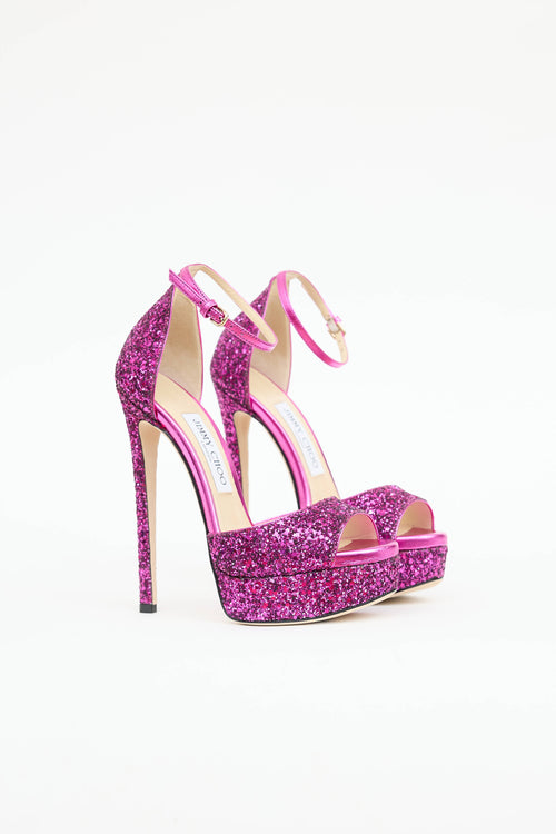 Jimmy Choo Glitter Platform Pump