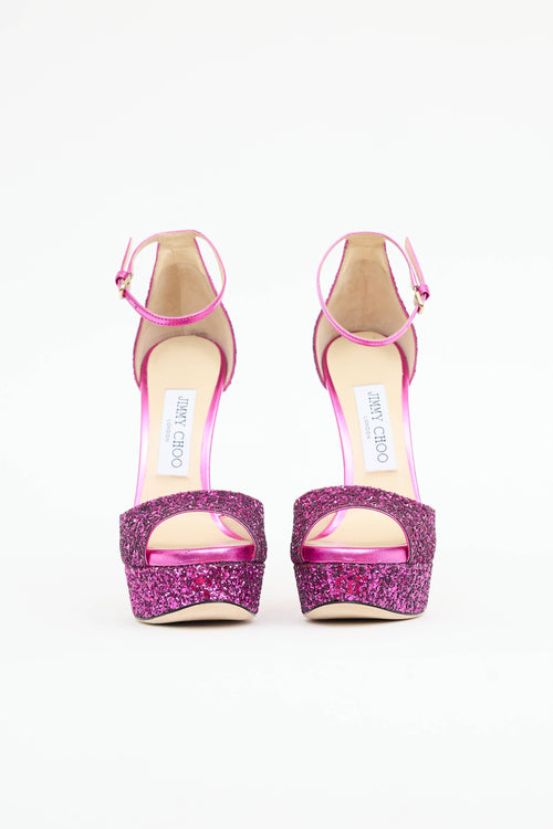 Jimmy Choo Glitter Platform Pump