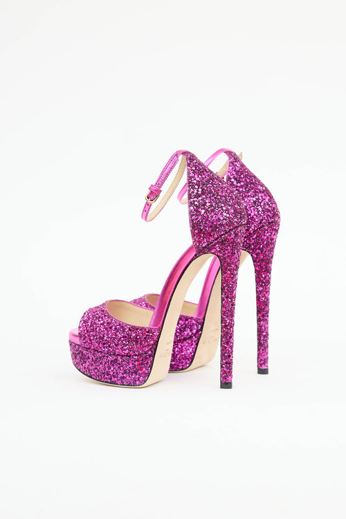 Jimmy Choo Glitter Platform Pump