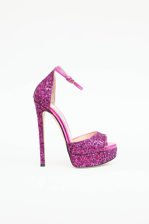 Jimmy Choo Glitter Platform Pump