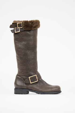Jimmy Choo Shearling Biker Boot