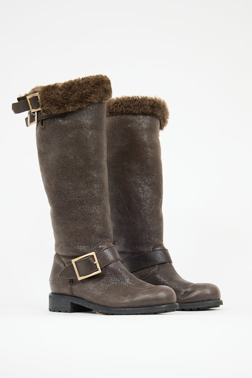 Jimmy Choo Shearling Biker Boot