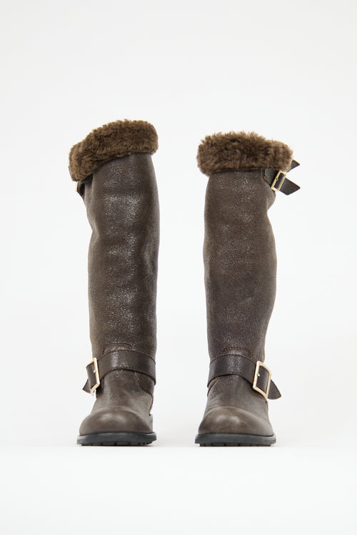 Jimmy Choo Shearling Biker Boot