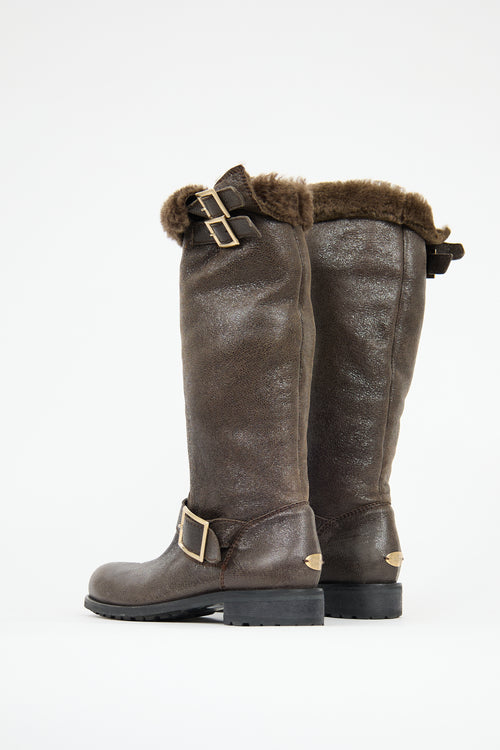Jimmy Choo Shearling Biker Boot