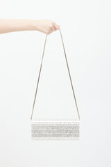 Jimmy Choo Silver Glitter Sweetie Clutch