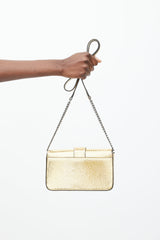 Jimmy Choo Gold Cheri Embossed Crystal Bag