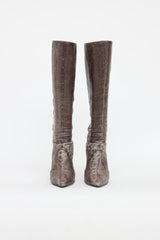 Jimmy Choo Embossed Karung Knee High Boot