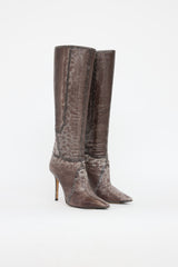 Jimmy Choo Embossed Karung Knee High Boot