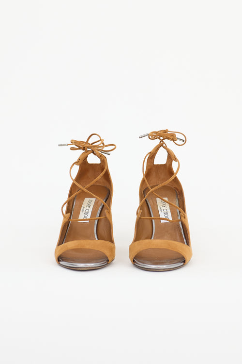 Jimmy Choo Suede Vernie Lace Up Sandal
