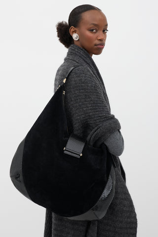 Jimmy Choo Suede & Leather Bar Shoulder Bag