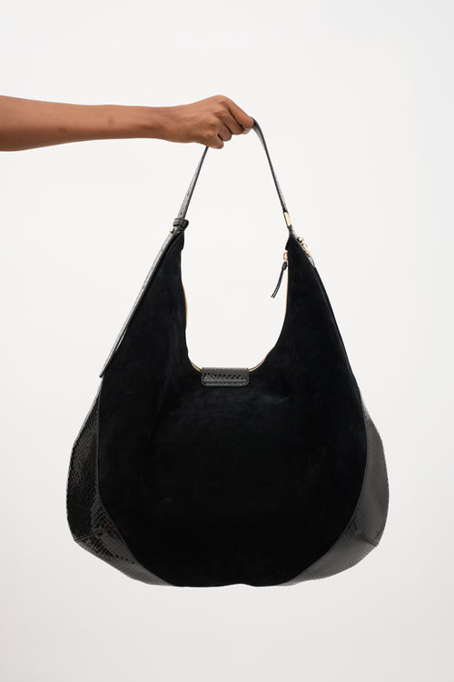 Jimmy Choo Suede & Leather Bar Shoulder Bag