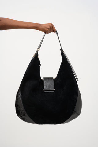 Jimmy Choo Suede & Leather Bar Shoulder Bag