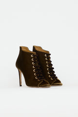 Jimmy Choo Velvet Bootie Heel