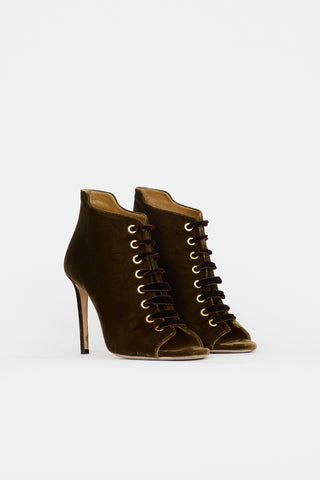 Jimmy Choo Velvet Bootie Heel